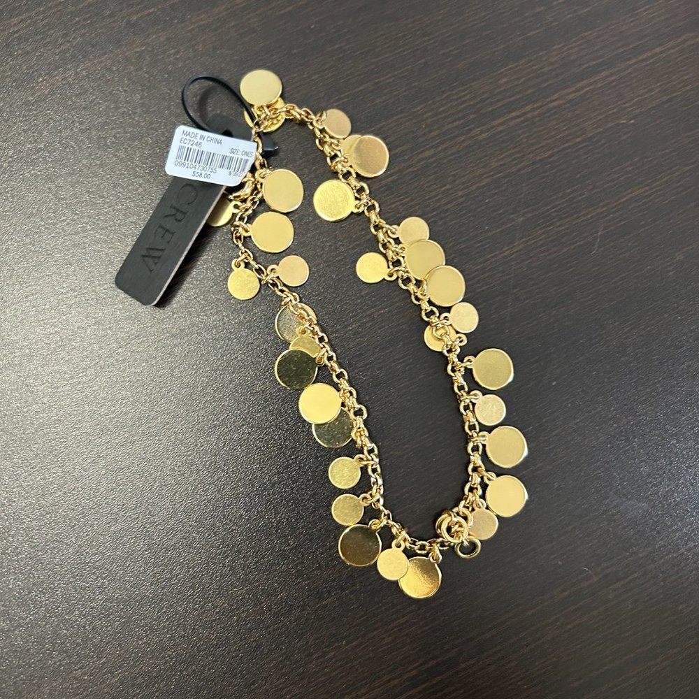 NWT J.Crew Double Strand Disc Gold Bracelet